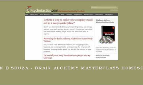 Sean D’Souza – Brain Alchemy Masterclass HomeStudy